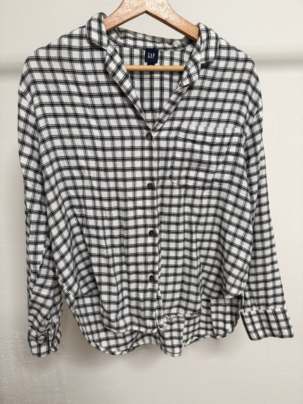 GAP Black and White Plaid Flannel